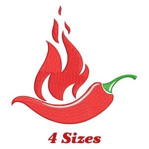 Chili Pepper Embroidery Design, Chili Pepper Machine Embroidery Design, Chili Pepper Embroidery Design For Men, Women, Girls