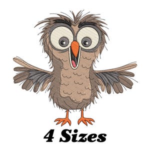 Funny Owl Embroidery Design, Owl Bird Machine Embroidery Design, Captivating Owl Embroidery Design For Men, Women, Girls