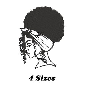 Afro Woman Embroidery Design, Afro Beautiful Black Woman Machine Embroidery Design, Afro Woman Embroidery Design For Men, Women, Girls