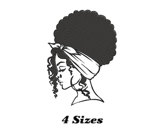 Afro Woman Embroidery Design, Afro Beautiful Black Woman Machine Embroidery Design, Afro Woman Embroidery Design For Men, Women, Girls