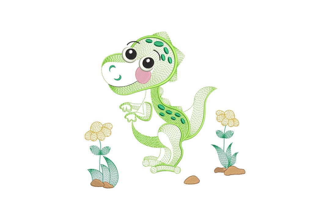 Funny Dinosaurs Embroidery Design, Dinosaur Machine Embroidery Design ...