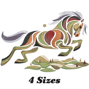 Colorful Horse Embroidery Design, Horse Machine Embroidery Design, Horse Embroidery Design For Men, Women, Girls