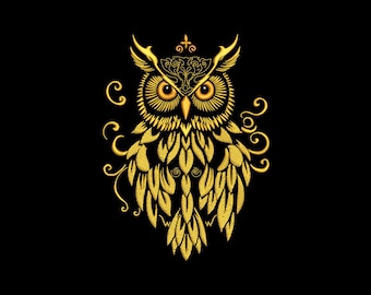 Elegant Owl Embroidery Design, Owl Machine Embroidery Design, 4 Sizes, Instant Download File