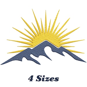 Mountain Sunrise Embroidery Design, Mountain Sunrise Machine Embroidery Design, Mountain Sunrise Embroidery Design For Men, Women, Girls