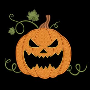 Scary Pumpkin Halloween Embroidery Design, Halloween Pumpkin Machine Embroidery Design, 4 sizes, Instant Download