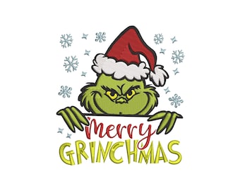 Merry Grinchmas Christmas Embroidery Design, Christmas Merry Grinchmas Machine Embroidery Design, Digital Download