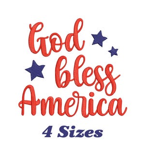 God Bless America Embroidery Design, God Bless America Machine Embroidery Design, God Bless America Embroidery Design For Men, Women, Girls
