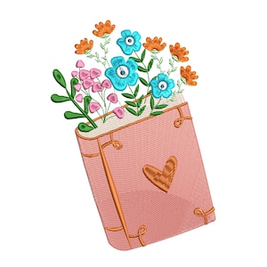 Floral Book Embroidery Design, Floral Book Machine Embroidery Design, Floral Book Embroidery Design For Men, Women, Girls
