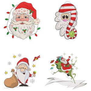 Kerstman borduurontwerp, kerstman machineborduurontwerp, digitale download