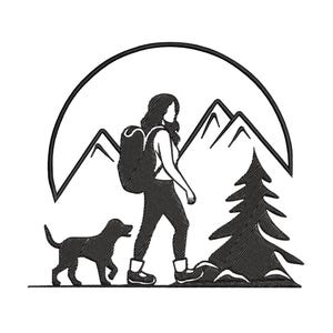 Hiking Embroidery Design, Hiking Machine Embroidery Design, Hiking Embroidery Design For Men, Women, Girls