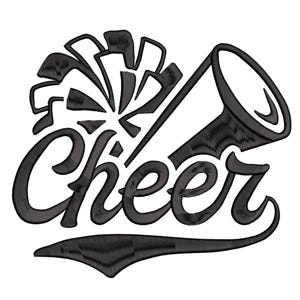 Cheer Megaphone Pom Poms Embroidery Design, Cheerleading Machine Embroidery Design, Cheerleading Embroidery Design For Men, Women, Girls