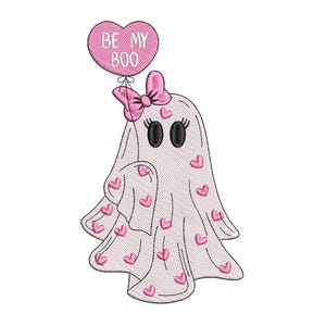 Be My Boo ハロウィン刺繍デザイン、ハロウィンブー機械刺繍デザイン、4サイズ、即時ダウンロード