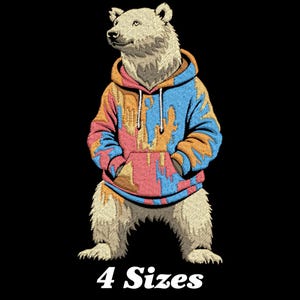 Funny Polar Bear Embroidery Design, Polar Bear Machine Embroidery Design for Men, Women, and Girls