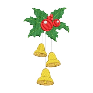 Design de bordado de bolas de Natal de azevinho, Design de bordado de bolas de Natal, Design de bordado à máquina de bolas de Natal, Download instantâneo