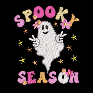 Spooky Season Halloween Embroidery Design, Halloween Spooky Season Machine Embroidery Design, 4 sizes, Instant Download