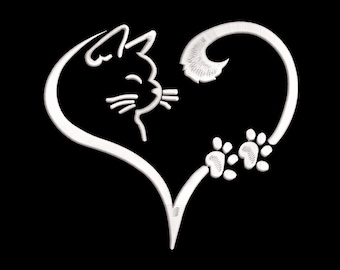 Cat Paw Heart Embroidery Design, Cat Paw Heart Machine Embroidery Design, Cat Paw Heart Embroidery Design For Men, Women, Girls