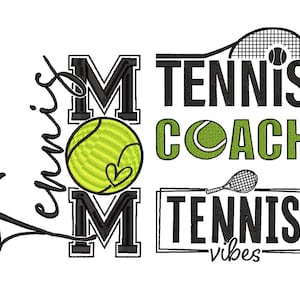 4 Tennis Mom Embroidery Design, Tennis Vibes Machine Embroidery Design, Tennis Embroidery Design For Men, Women, Girls