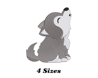 Wolf Howling Embroidery Design, Wolf Machine Embroidery Design, Wolf Embroidery Design For Men, Women, Girls