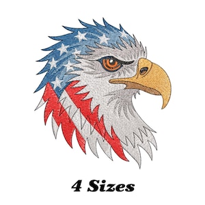 USA Flag Eagle Head Embroidery Design, Eagle 4th of July Machine Embroidery Design, Eagle Head Embroidery Design For Men, Women, Girls