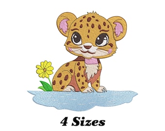 Cute Leopard Embroidery Design, Leopard Machine Embroidery Design for Men, Women, and Girls