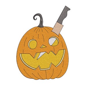 Scary Pumpkin Halloween Embroidery Design, Halloween Pumpkin Machine Embroidery Design, 4 sizes, Instant Download