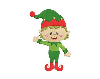 Elf Christmas Embroidery Design, Elf Xmas Embroidery Design, Christmas Cute Elf Machine Embroidery Design, Instant Download