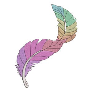 Diseño de bordado de plumas de colores, diseño de bordado a máquina de plumas, diseño de bordado de plumas para hombres, mujeres y niñas.