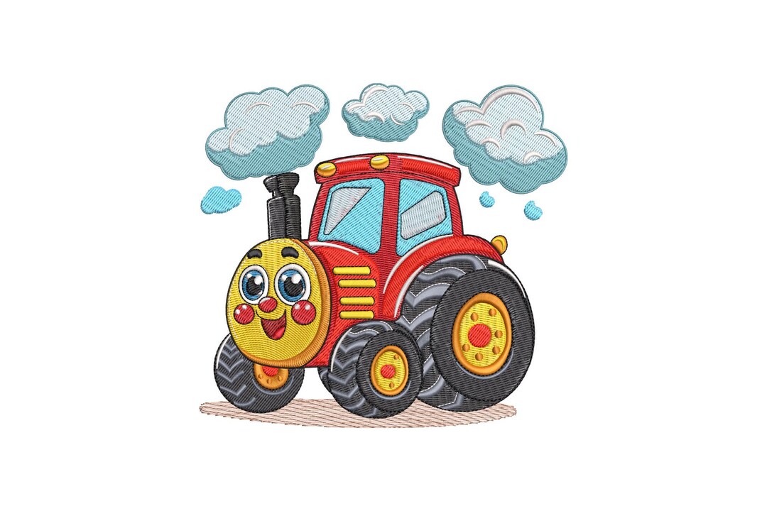 Funny Tractor Embroidery Design, Tractor Machine Embroidery Design, 4 ...