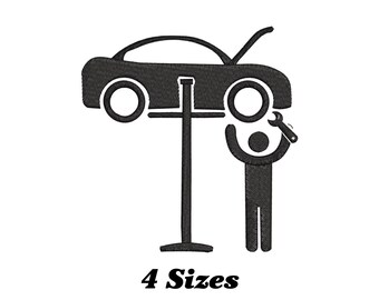 Auto Repair Mechanic Embroidery Design, Mechanic Machine Embroidery Design for Men, Women, and Girls