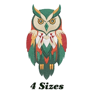 Colorful Owl Embroidery Design, Owl Machine Embroidery Design, Cute Owl Embroidery Design For Men, Women, Girls