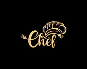 Elegant Chef Embroidery Design, Chef Machine Embroidery Design, 4 Sizes, Instant Download File