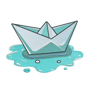 Paper Boat Embroidery Design, Paper Boat Machine Embroidery Design, Paper Boat Embroidery Design For Men, Women, Girls