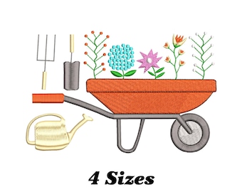 Gardening Plant And Tools Embroidery Design, Gardening Machine Embroidery Design for Men, Women, and Girls