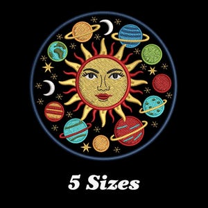 Sun Celestial Patch Embroidery Design, Celestial Sun Patch Machine Embroidery Design, Sun Celestial Embroidery Design For Men, Women, Girls