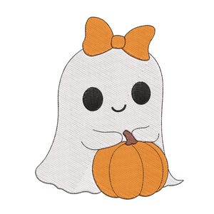 Scary Cute Ghost Halloween Embroidery Design, Halloween Cute Ghost Machine Embroidery Design, 4 sizes, Instant Download