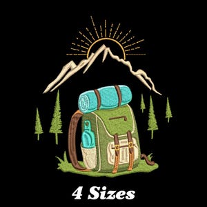 Hiking Backpack Embroidery Design, Hiking Backpack Machine Embroidery Design for Men, Women, and Girls