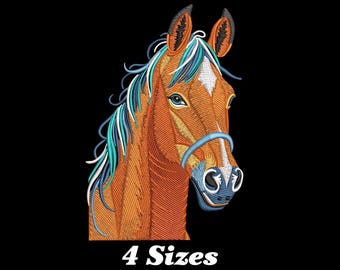 Elegant Horse Head Embroidery Design, Cute Horse Machine Embroidery Design, Horse Embroidery Design For Men, Women, Girls