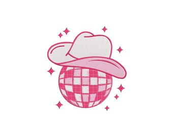 Disco Cowgirl Embroidery Design, Disco Cowgirl Machine Embroidery Design, 4 Sizes, Instant Download File