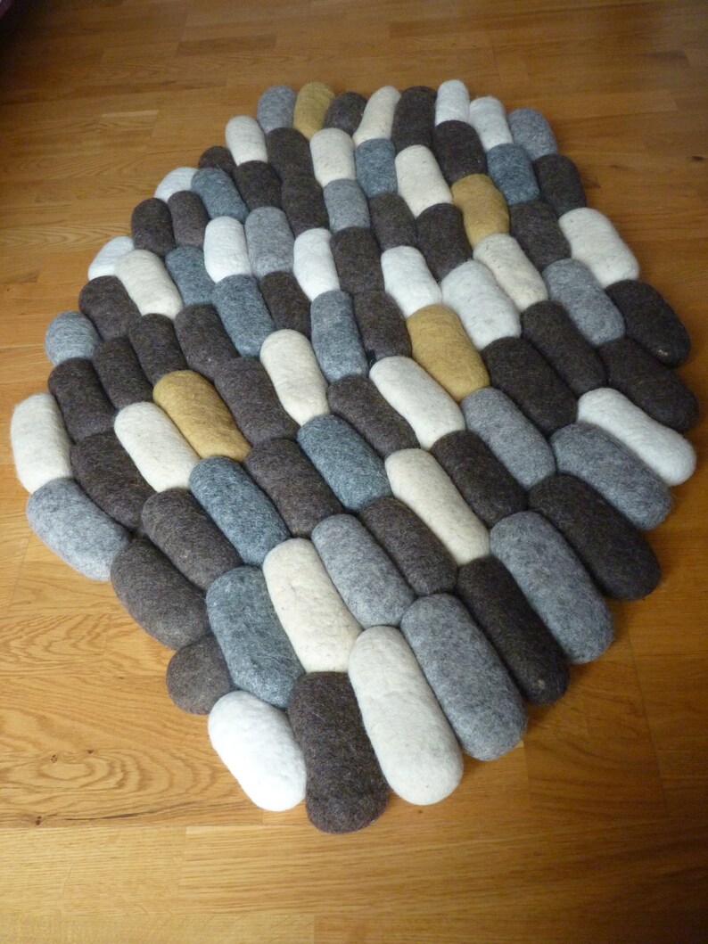 Felt Pebbles Rug Flow Etsy