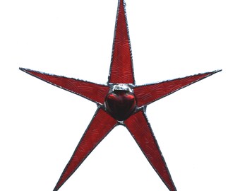 Red Mercury Glass Heart star- 9 inches