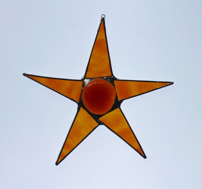 Fullfigured Stars 6 Inch Art Glass Stars in Pale Etsy