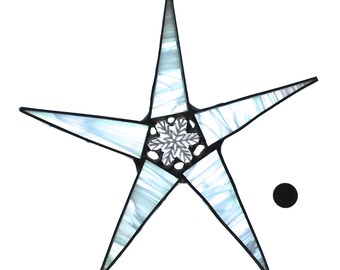 Winter Wonderland Star- 8 inch stained glass star