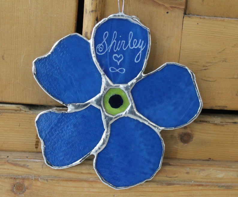 Flower 5 Inch Stained Glass Flower Etsy