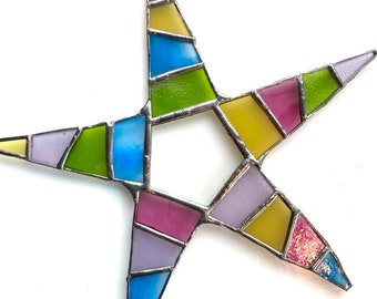 Quilters Star- 10 inch patchwork glass star