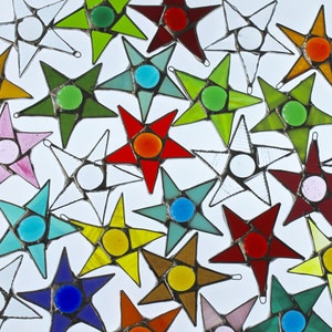 Star Babies -approximately 3 inches of cute! Great baby gift. stained glass star with loop to hang. Personalization possible.