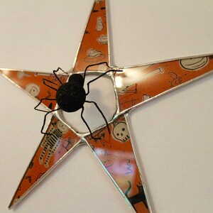 Sparkle Spider 10 inch lacquered fabric under glass with sparkly spider image 4