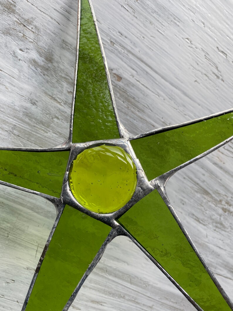 Christmas Tree Decor in a Box 5 Stars Patterned Stained Etsy