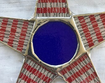 Pledge Allegiance Star- 10 inch patriotic star, 4th of July decoration, Independence day decor