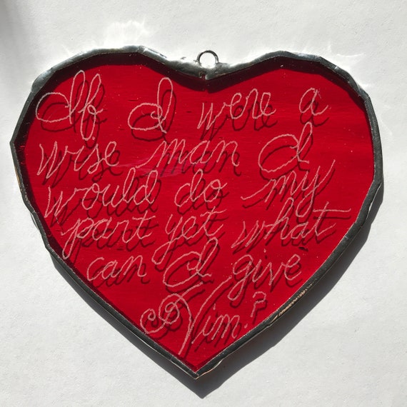 Conversation Heart  4 inch by 3.5 inches--Free Engraving