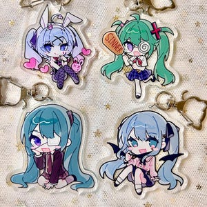 Vol.2 Vocaloid Miku chibby keychains丨Vampire Miku丨Rotten Girl Miku丨Rabbit Hole Miku丨Monitoring Miku